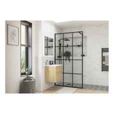 Wetroom Shower Panel with Black Framed Glass